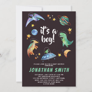 Es ist ein Boy Space Dinosaurier Galaxy Baby Showe Einladung