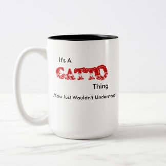 Es ist ein Catto-Ding... Zweifarbige Tasse