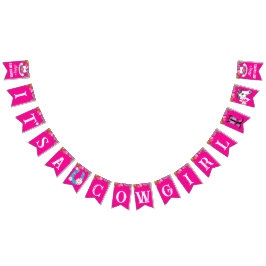 Es ist ein Cowgirl hellrosa Groovy Retro-Disy Wimpelkette