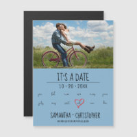 Es ist ein Date Custom Foto Heart Marker Blau