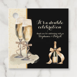 Es ist ein Doppel-Feier Gold Champagner Party Geschenkanhänger