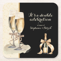 Es ist ein Doppel-Feier Gold Champagner Party