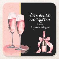 Es ist ein doppeltes Fest Rosa Champagner Geburtst