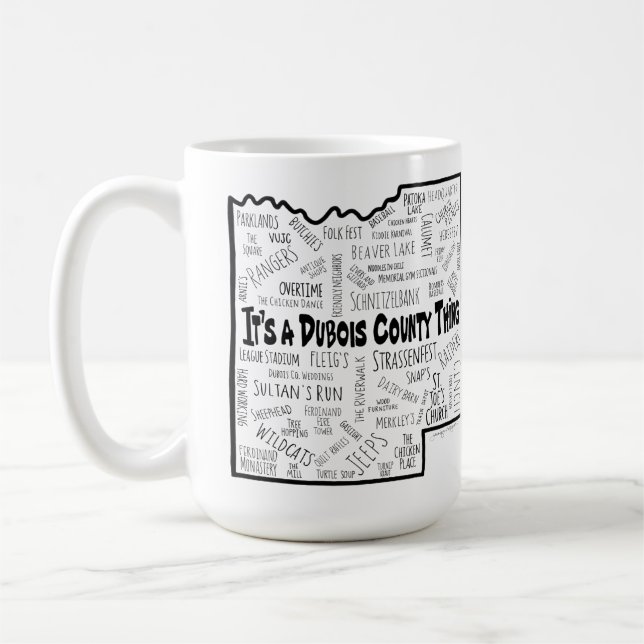 Es ist ein Dubois-Landkreis Kaffeetasse (Links)