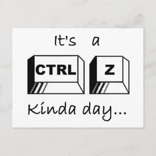 Es ist ein ein bisschen Tag Ctrl-z Postkarte