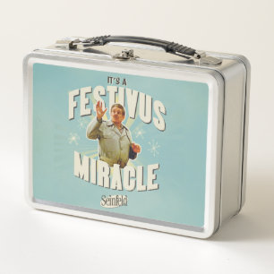 Es ist ein Festivus-Wunder Metall Brotdose