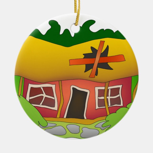 Es ist ein Fixiermittel - Oberleder Keramik Ornament (Vorne)