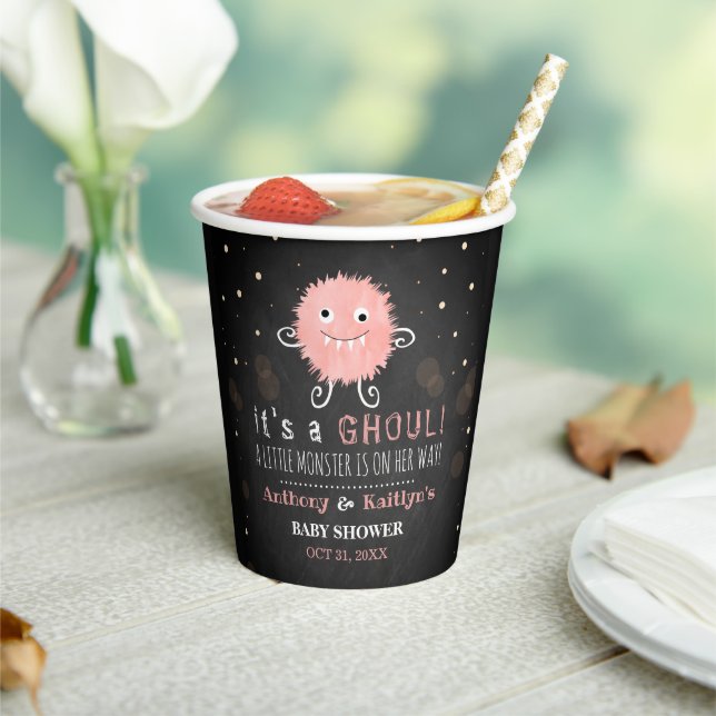 Es ist ein Ghoul! Kleine Monster Halloween Kinderd Pappbecher (In Situ)