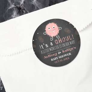 Es ist ein Ghoul! Kleine Monster Halloween Kinderd Runder Aufkleber