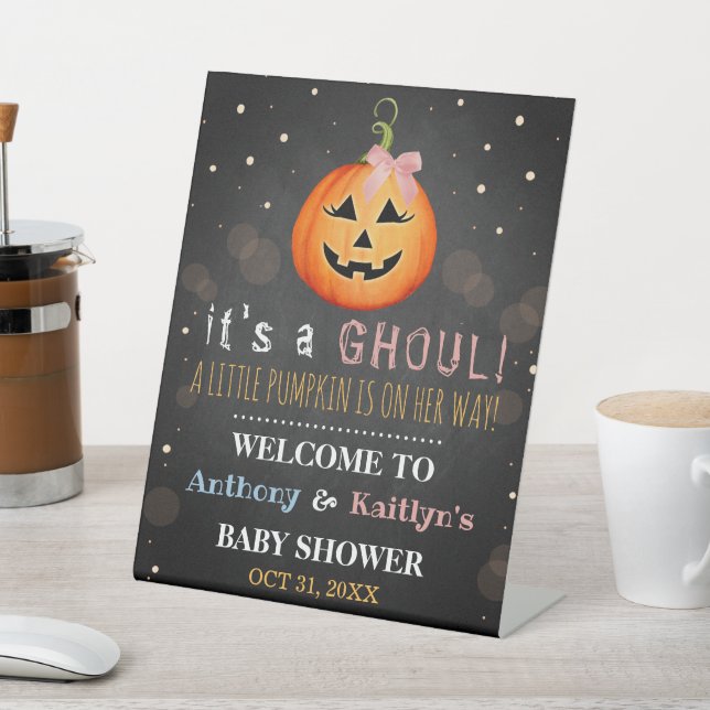 Es ist ein Ghoul! Little Pumpkin Halloween Kinderd Sockelschild (In SItu)