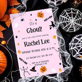 Es ist ein Ghoul Pink Halloween Kindermädchen-Dusc Einladung
