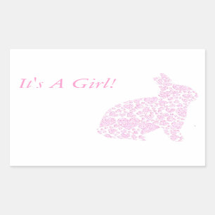 Es ist ein Girl-Ankündigungssticker Rechteckiger Aufkleber