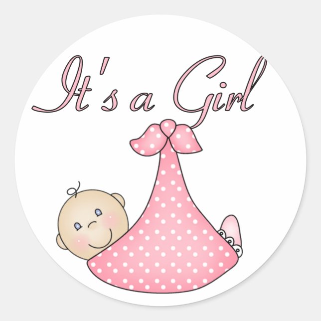 Es ist ein Girl-Aufkleber Runder Aufkleber (Vorderseite)