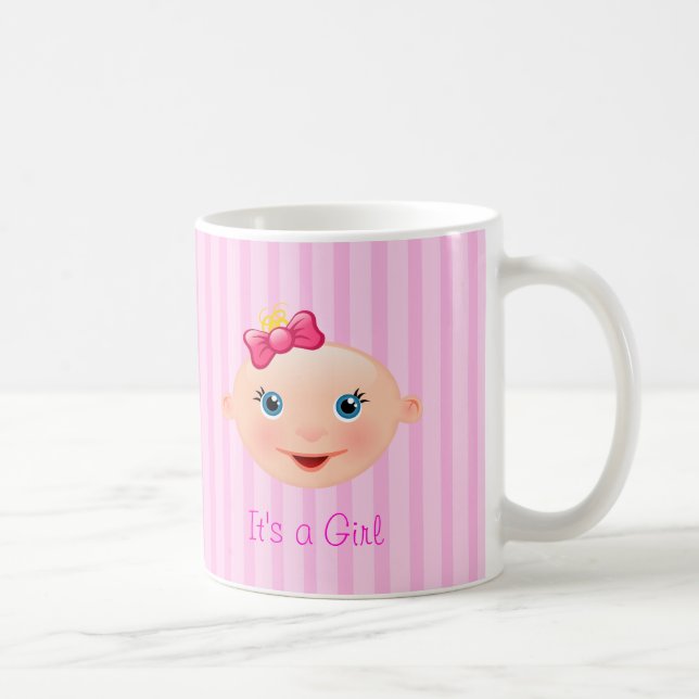 Es ist ein Girl Baby Face Pink - Tasse (Rechts)