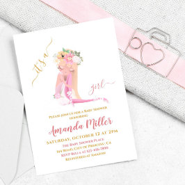 Es ist ein Girl Beautiful Ballerina Baby Shower In Einladung