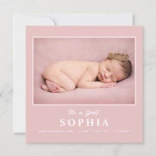 Es ist ein Girl Blush Pink Foto Collage Baby Girl Ankündigung