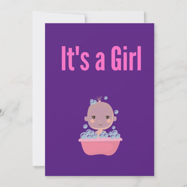 Es ist ein Girl-Bubble-Bad Einladung (Vorderseite)