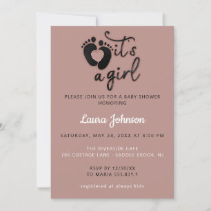 Es ist ein Girl Feet Custom Foto New Baby Shower I Einladung
