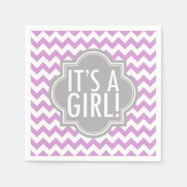 Es ist ein Girl Lavender Zickzack und grau Serviette