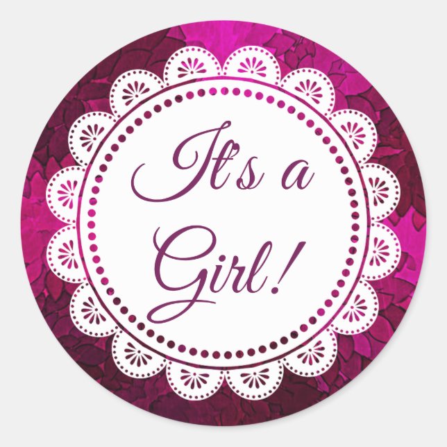 Es ist ein Girl Magenta Sticker (Vorderseite)