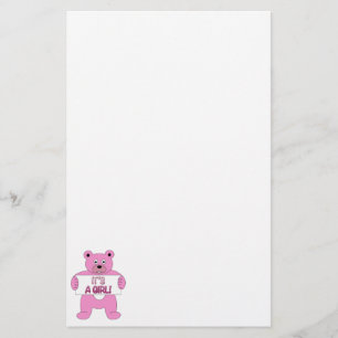 Es ist ein Girl-Pink-Bär Briefpapier