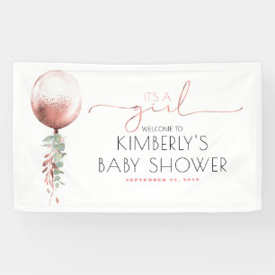 Es ist ein Girl Pink Gold Balloon Baby Duschbanner Banner