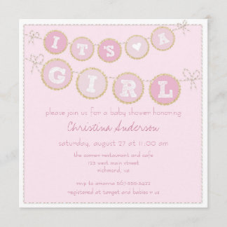 Es ist ein Girl Pink Gold Glitzer Baby Shower Einl Einladung