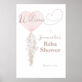 Es ist ein Girl Pink Heart Balloon Baby Dusche Emp Poster