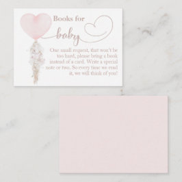 Es ist ein Girl Pink Heart Balloon Baby Shower Büc Begleitkarte