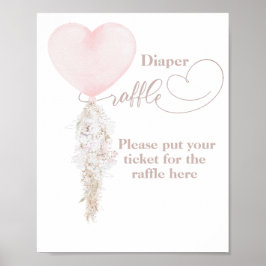 Es ist ein Girl Pink Heart Balloon Baby Shower Win Poster