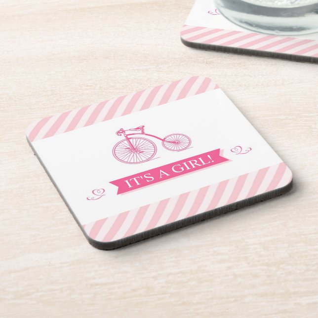 Es ist ein Girl-Pink-Untersetzer (Set von 4) Getränkeuntersetzer (Linke Seite)