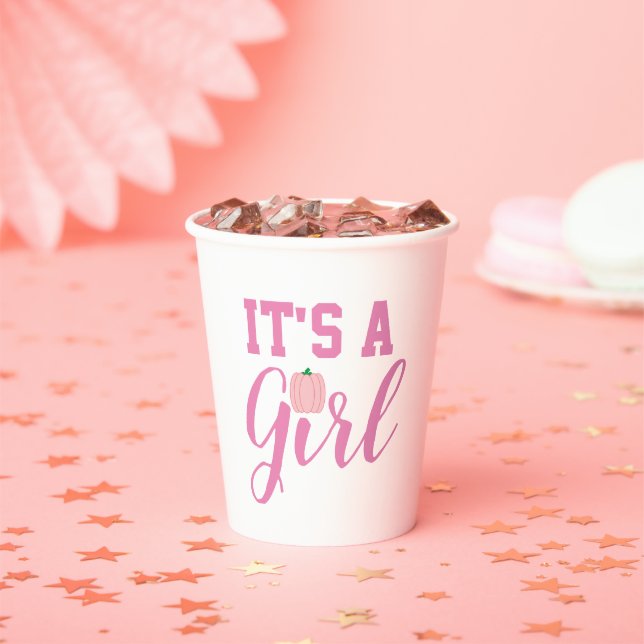 Es ist ein Girl Pumpkin Pappbecher (Insitu)