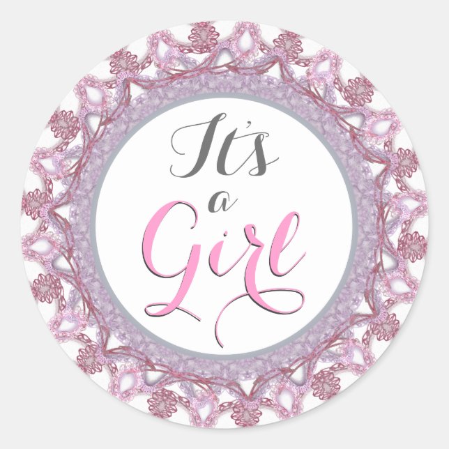 Es ist ein Girl Round Sticker (Vorderseite)