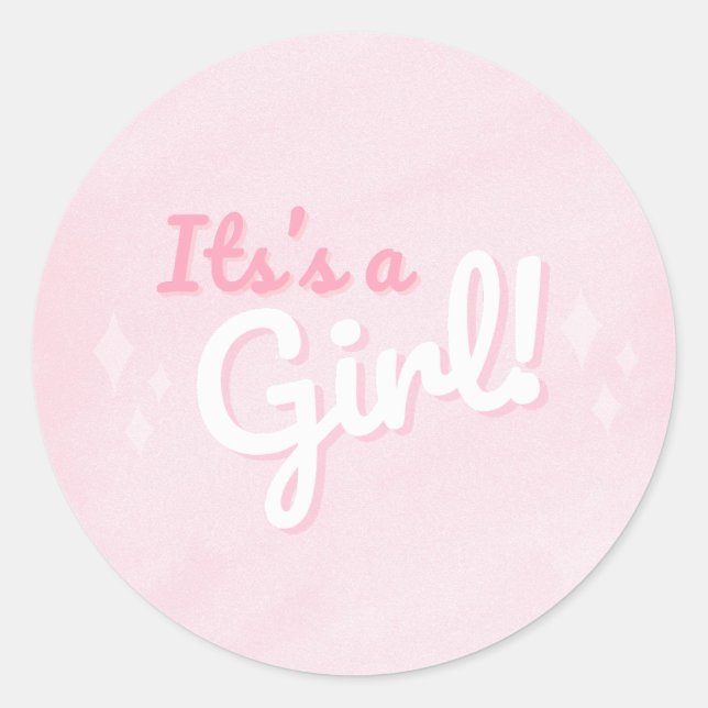 Es ist ein Girl Sticker fir Gender Reveals (Vorderseite)
