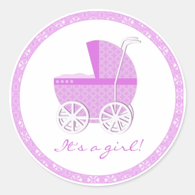 Es ist ein Girl-Sticker Runder Aufkleber (Vorderseite)