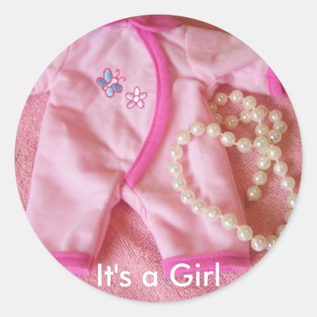 Es ist ein Girl-Sticker Runder Aufkleber (Vorderseite)