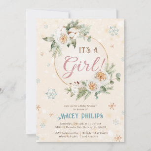 Es ist ein Girl Winter Wonderland Baby Dusche Spri Einladung