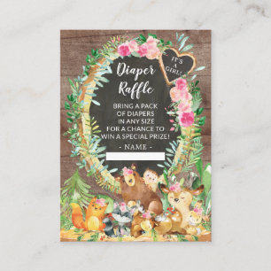 Es ist ein Girl Woodland Baby Duschdusche Windeln  Begleitkarte