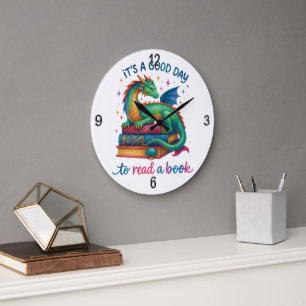 Es ist ein guter Tag, ein Buch zu lesen Große Wanduhr