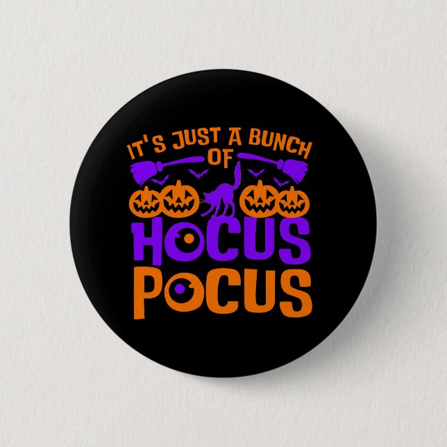Es ist ein Haufen Hocus Pocus Halloween T - Shirt Button (Vorderseite)