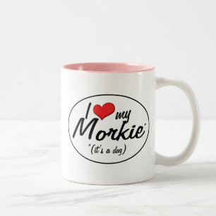 Es ist ein Hund! I Liebe mein Morkie Zweifarbige Tasse