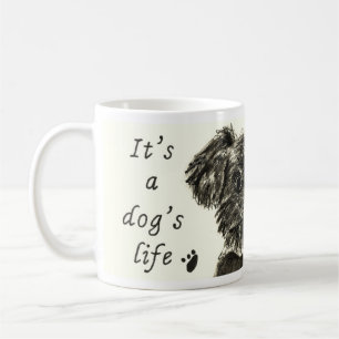 Es ist ein Hundeleben Lustiges Schnauzer-Welpen-Ku Kaffeetasse