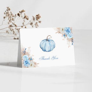 Es ist ein Junge Baby Shower Kürbis Dankeskarte