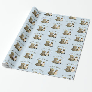 Es ist ein Junge, Baby & Teddy Bear Baby Showwwrap Geschenkpapier