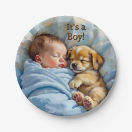 Es ist ein Junge | Babyparty Pappteller