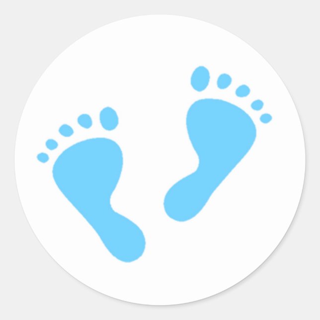 Es ist ein Junge - blaues Baby-Füße Runder Aufkleber (Vorderseite)