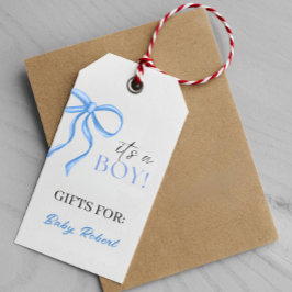 Es ist ein Junge Blaues Band Geschenkanhänger
