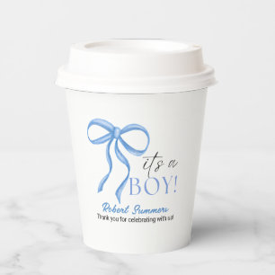Es ist ein Junge - Blaues Band Pappbecher