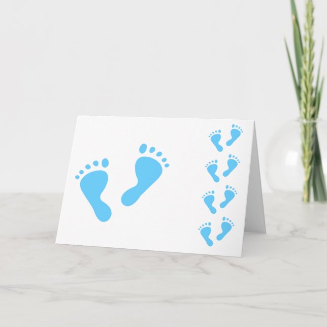 Es ist ein Junge - Blue Baby Feet Ankündigung (Vorderseite)