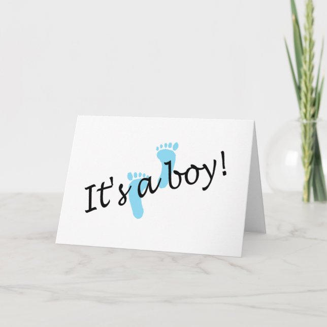 Es ist ein Junge (Blue Feet) Ankündigung (Vorderseite)